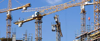 Construction law - image of construction cranes